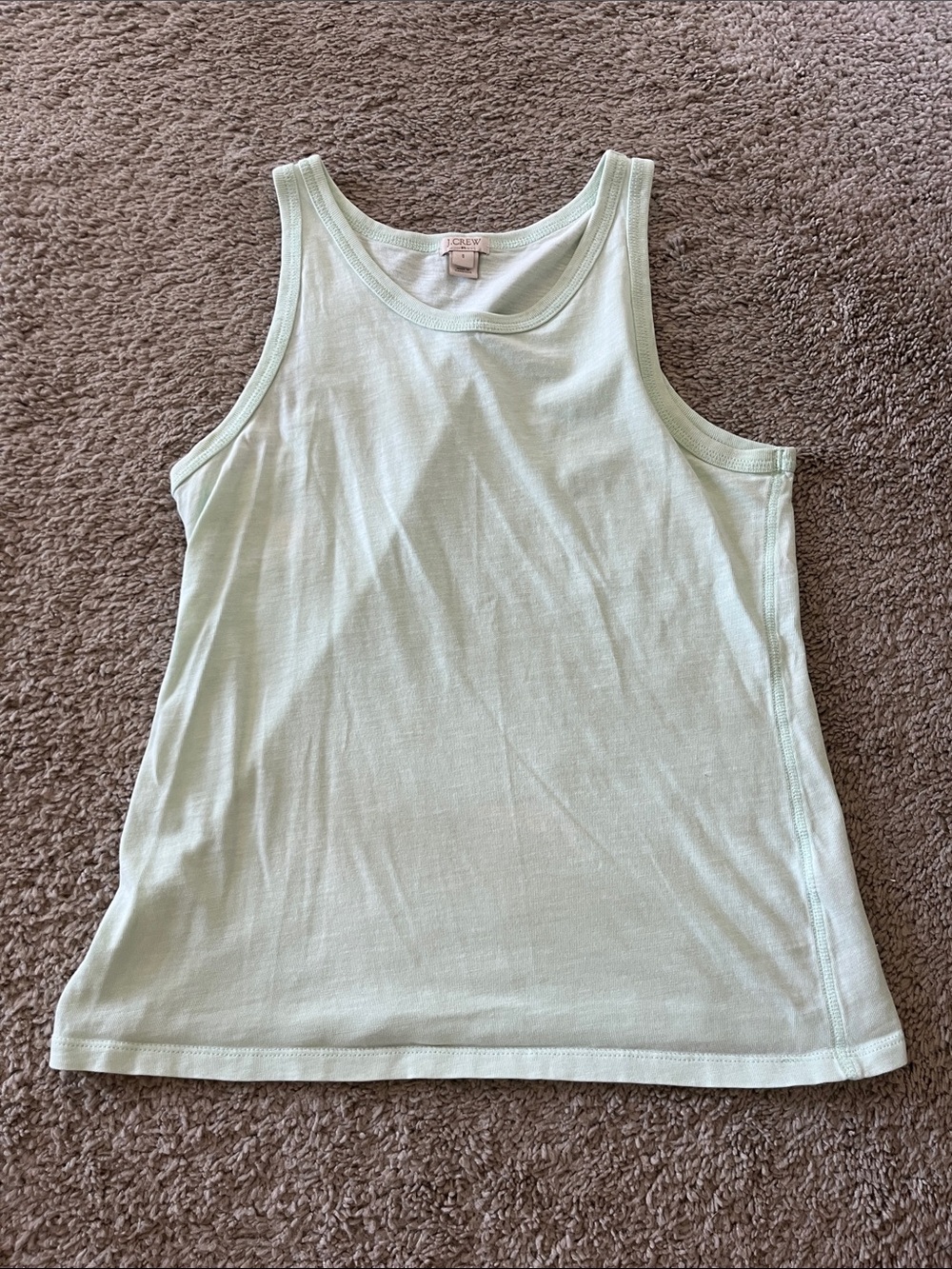 J. Crew Light Mint Ribbed Tank Top